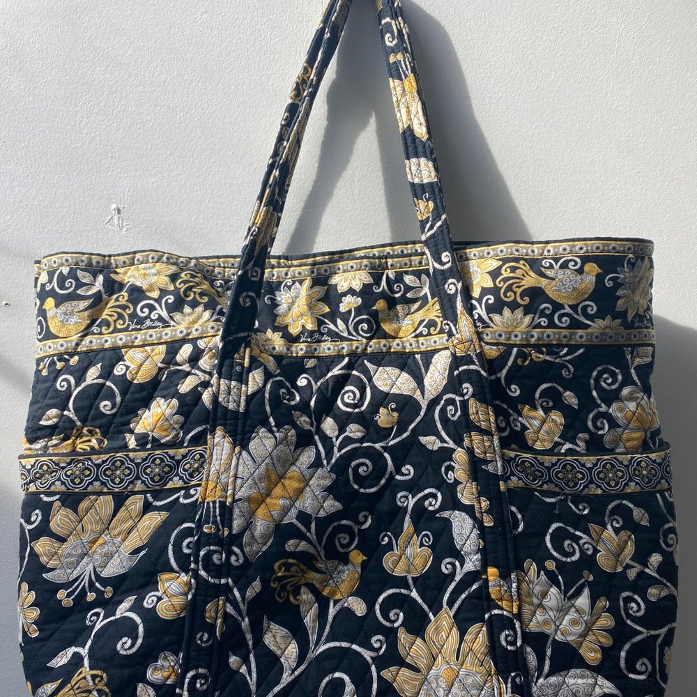Vera Bradley Black/Golden Quilted Large Travel Bag - Picture 11 of 11